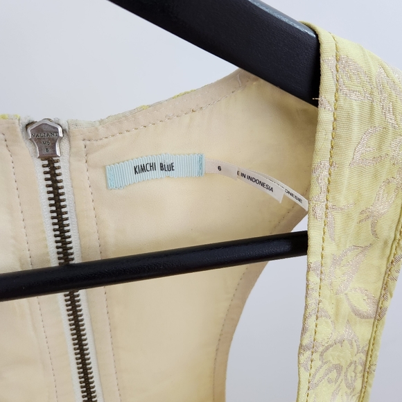 Dress, Kimchi Blue, Urban Outfitters, Size 6, yellow gold & cream - Picture 4 of 4